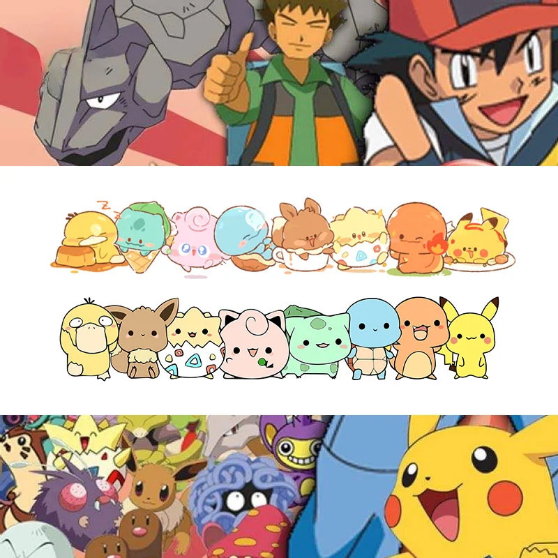 Pokemon Anime Sticker Pikachu Charmander Bulbasaur Squirtle Car Decoration Sticker Scratch Blocking Children's Toy Birthday Gift