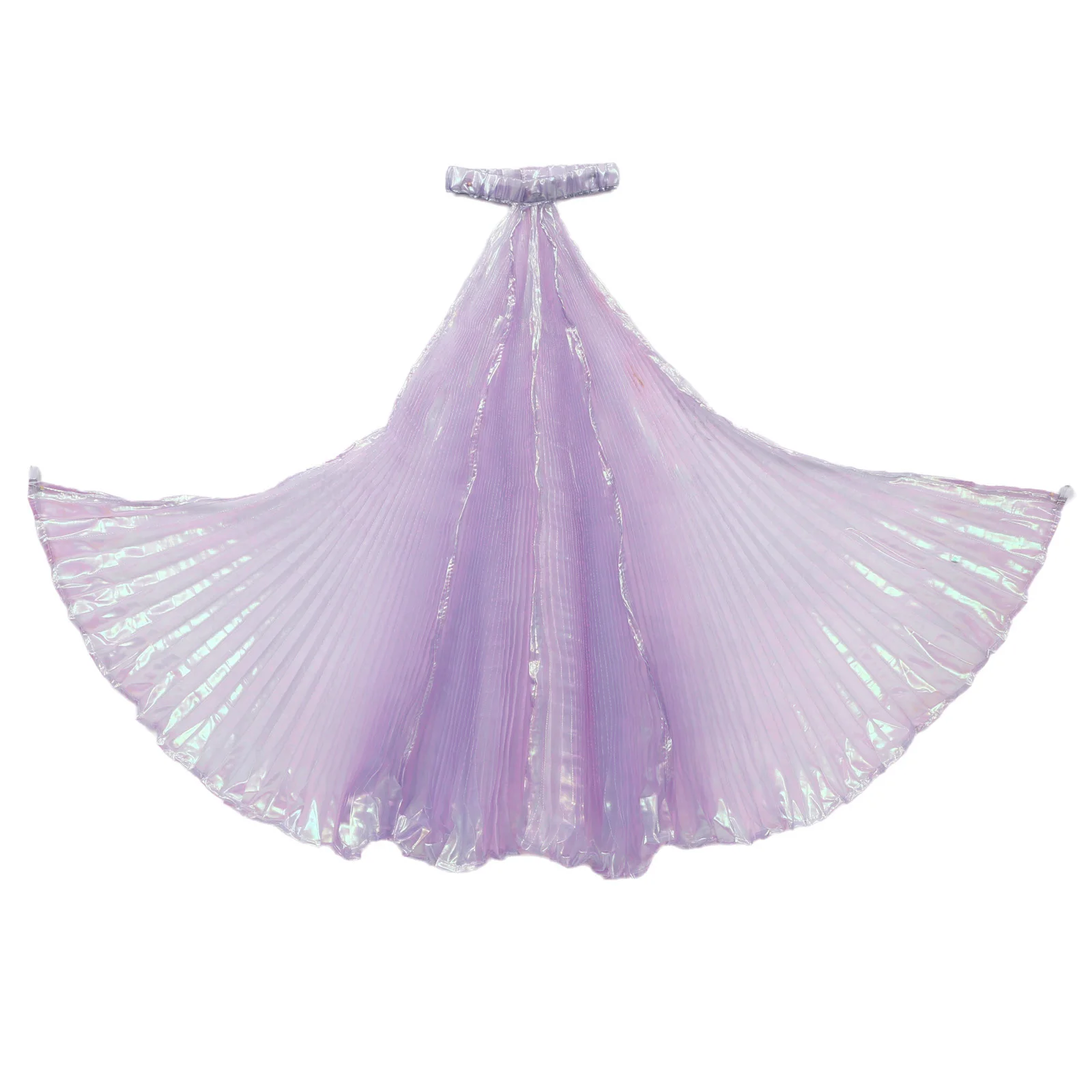 Capa plisada para danza del vientre para niños, capa de hilo sinfónico, gancho de mano, accesorios de actuación de baile, alas colgantes de Color para el cuello, accesorio de disfraz