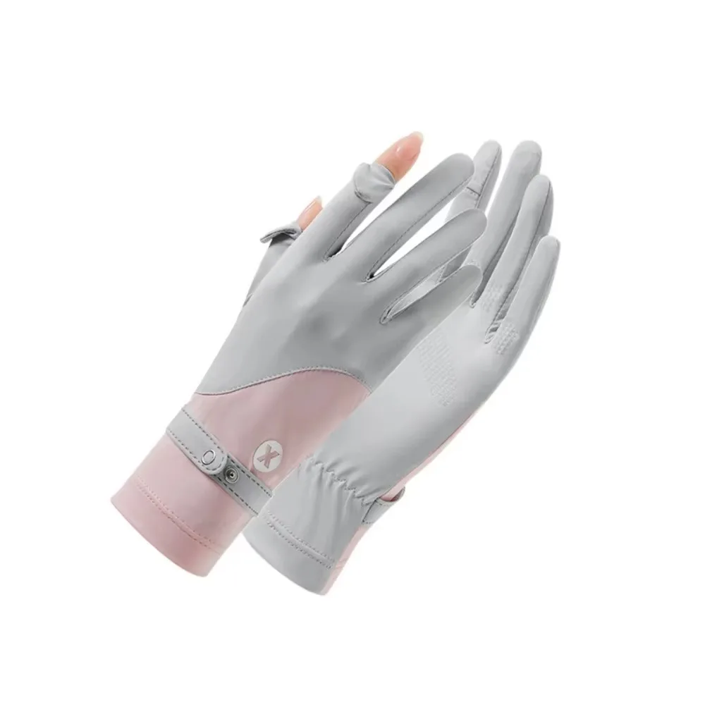 

Ледяной шелк, женские солнцезащитные перчатки, анти-УФ-дышащие солнцезащитные перчатки для верховой езды, нескользящие быстросохнущие летние варежки для вождения