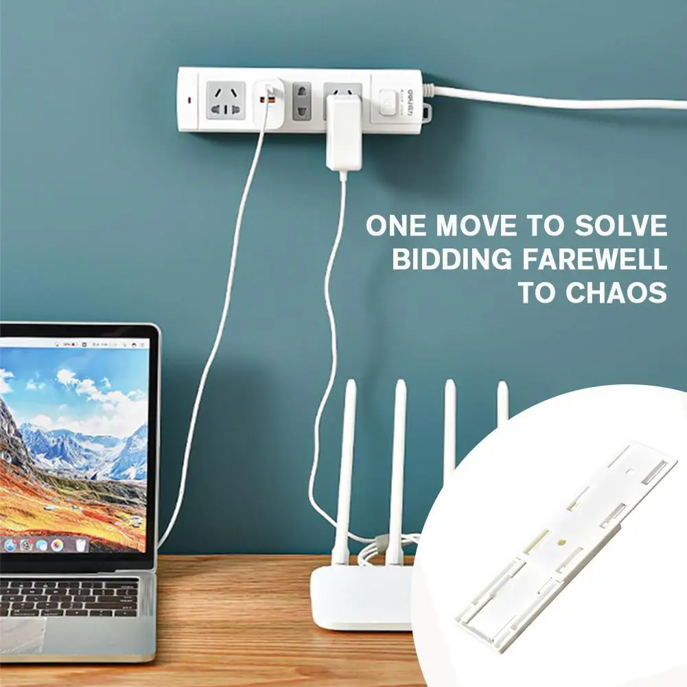Socket Fixer Powerful Traceless Wall-mounted Plug Fixer Self-adhesive Strip Desktop Cable Sticker Organizer Hanging Power F6j6