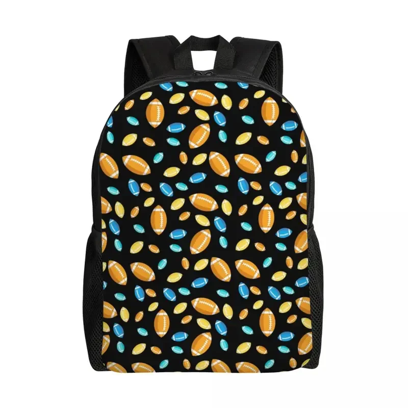 Personalized colorful rugby pattern backpack men women casual bookbag for college school bags