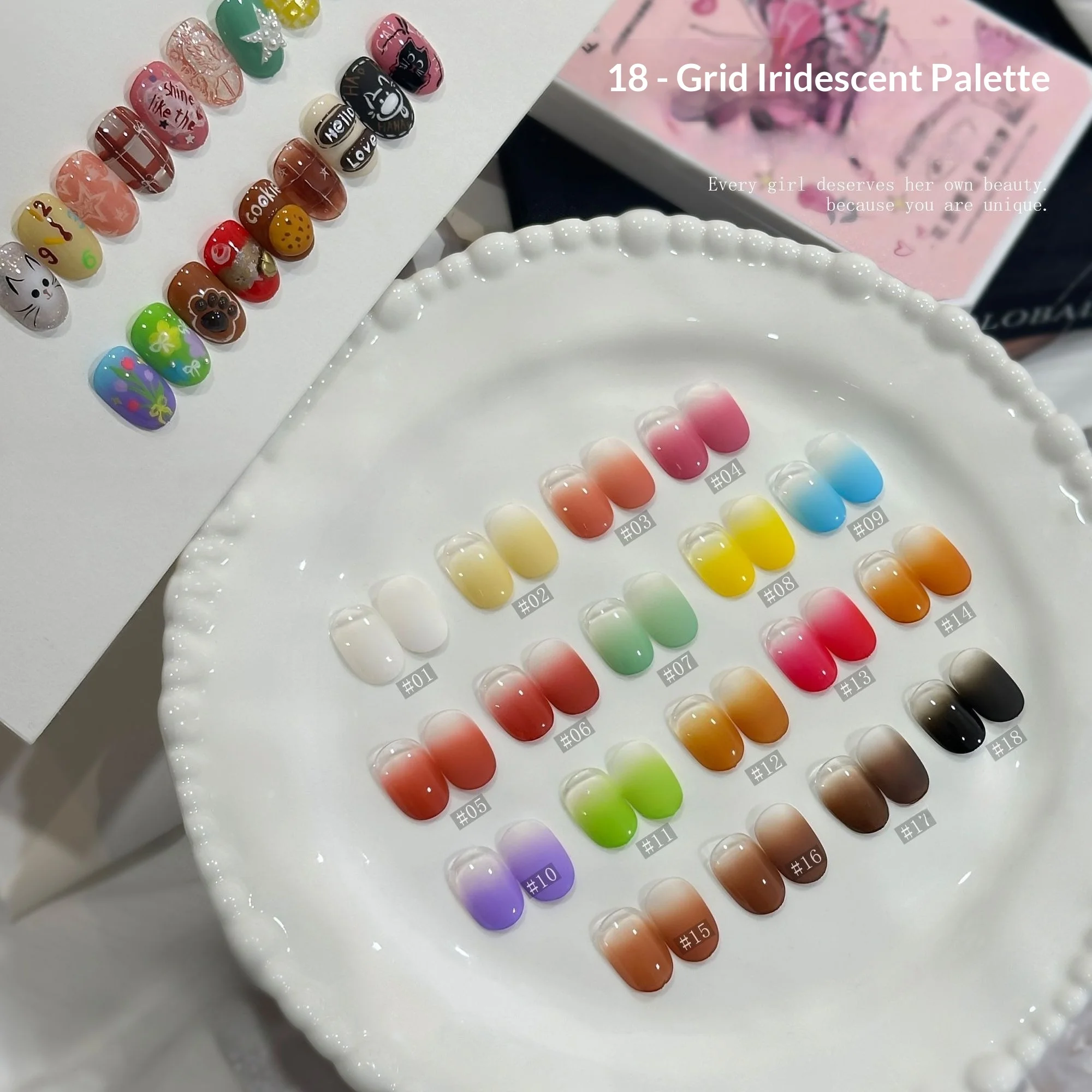 18 Colors/box Pat Painting Gel Nail Polish Set Cream Texture 3D Oil Painting Gel Palette Soak Off UV LED Gel Varnishes Nail Art