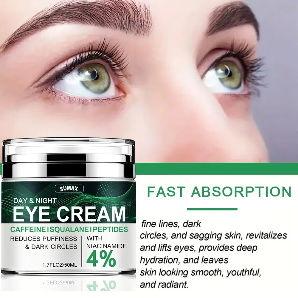 Creme para os olhos com nicotinamida, creme para olheiras, remove bolsas para os olhos sob ácido hialurônico, soro hidratante contra inchaço, gel para cuidados com os olhos