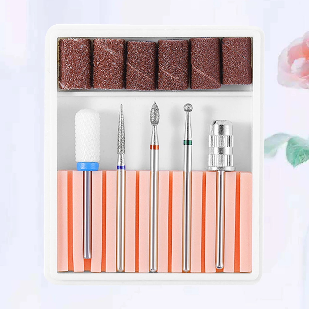 

1 Set Nail Grinding Head Kit Tungsten Steel Cuticle Drill Bits For Manicure Polish Clean Care Sidewall Use Pink Compatible With