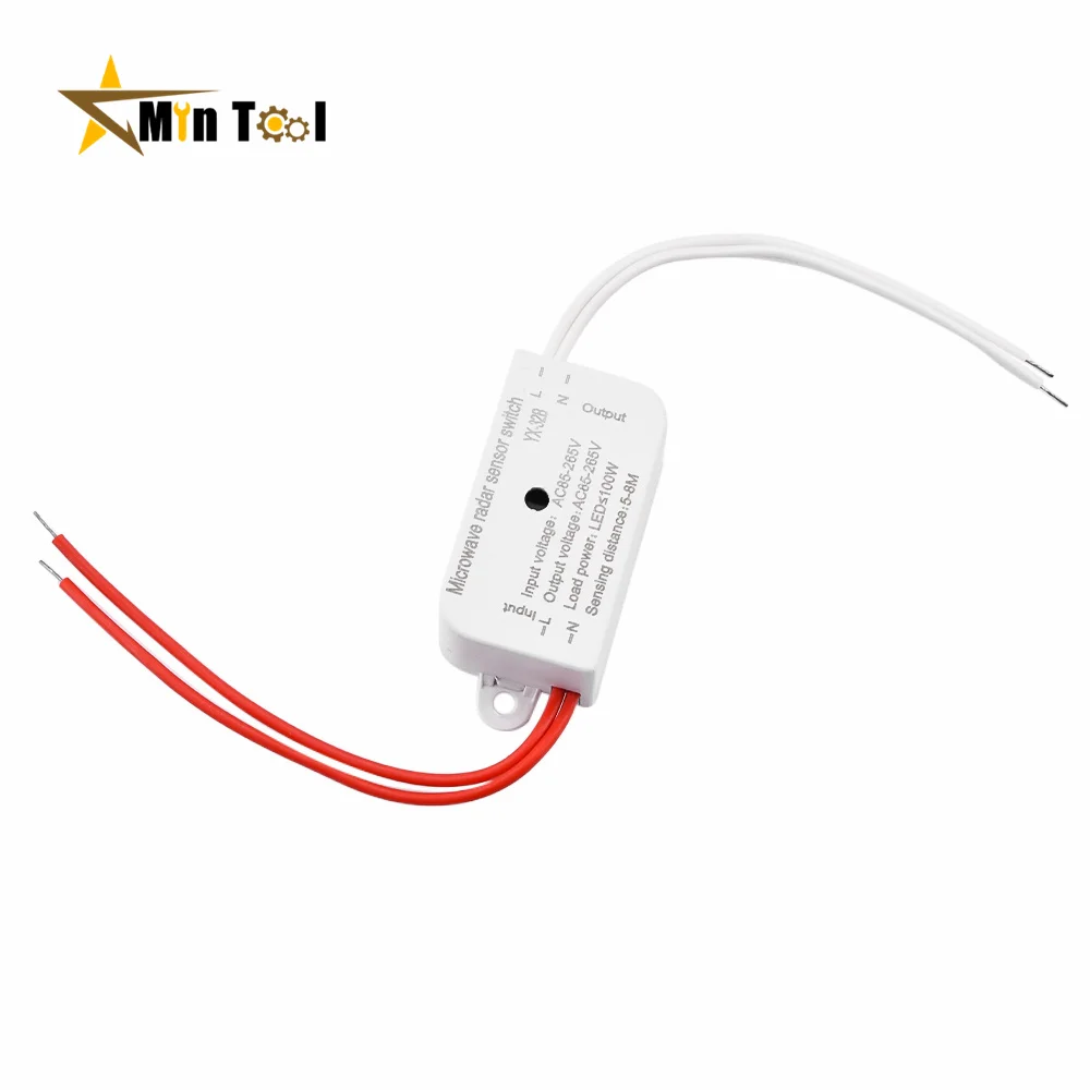 AC85-265V 100W 4 Wire Infrared Sensor Switch PIR Microwave Radar Body Motion Sensor Module Adjustable For Time Distance Range