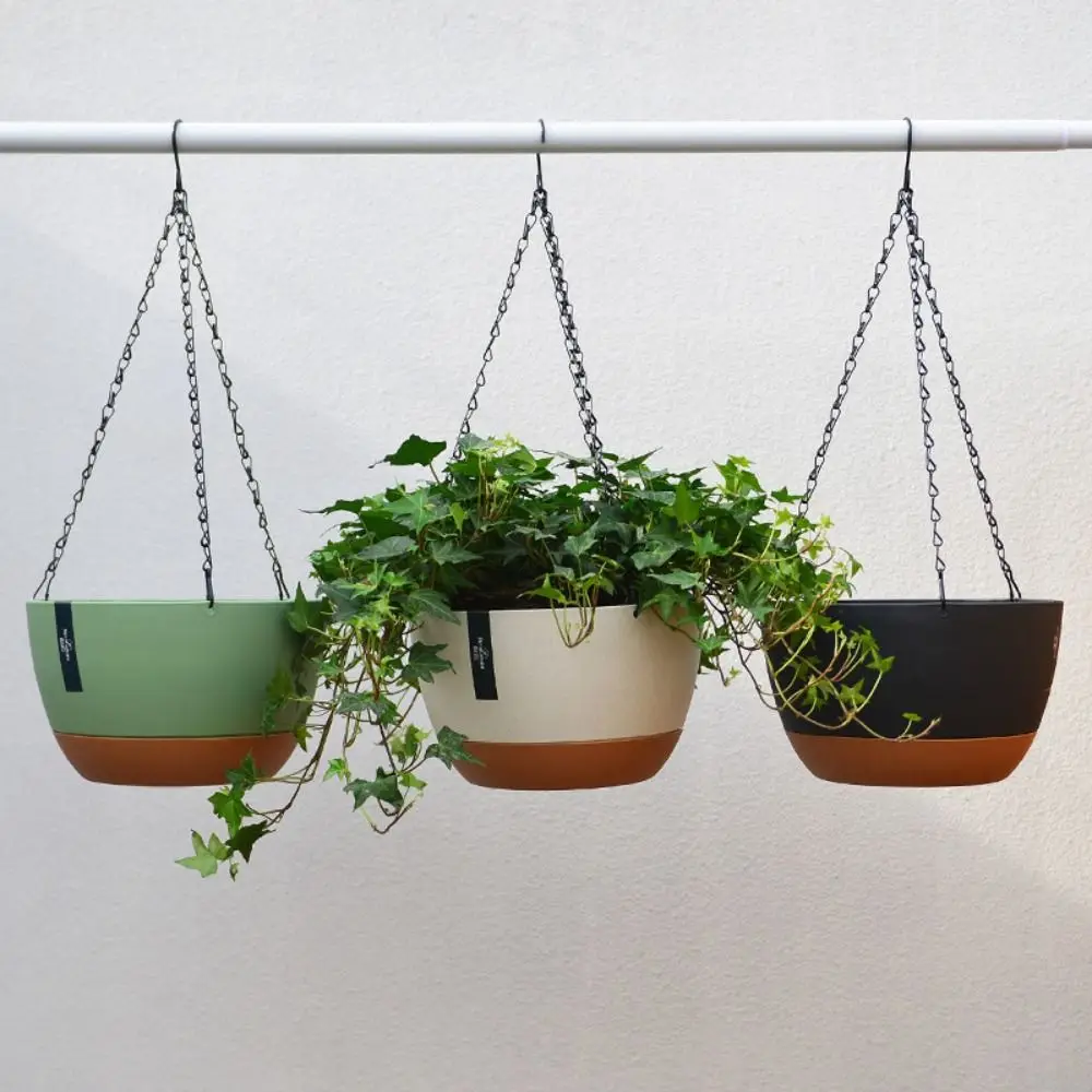 1 PCS Durable Self-Watering Hanging Planters Thickened Plastic Hydroponic Plant Pot With Removable Tray