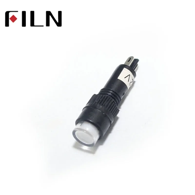 FILN 8mm LED Pilot Light 12V Plastic Indicator for Car Boat Panel Modification, Control Panel Warning & Dashboard Signal Ligh