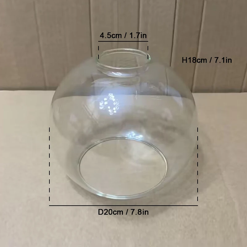 D13cm D15cm D18CM D20cm D25cm Handgeblazen helder glazen bol lampenkap vervanging met 2 uiteinden opening glazen afdekking bal lampenkap