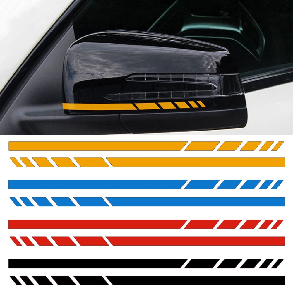 2Pcs Rearview Mirror Side Stripes Sticker Vinyl Decal For Mercedes Benz W204 W205 W176 A45 W213 C63 AMG W212 C253