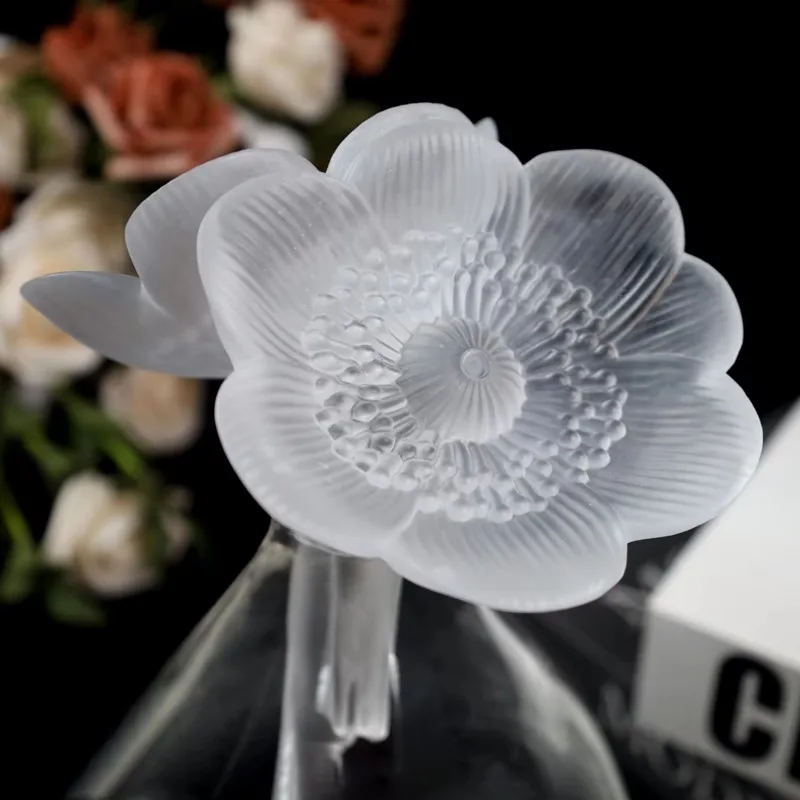 Hand-carved Crystal Bowl Set Elegant Floral Pattern Eco-friendly Custom Home Decor Tabletop Ornament Gift