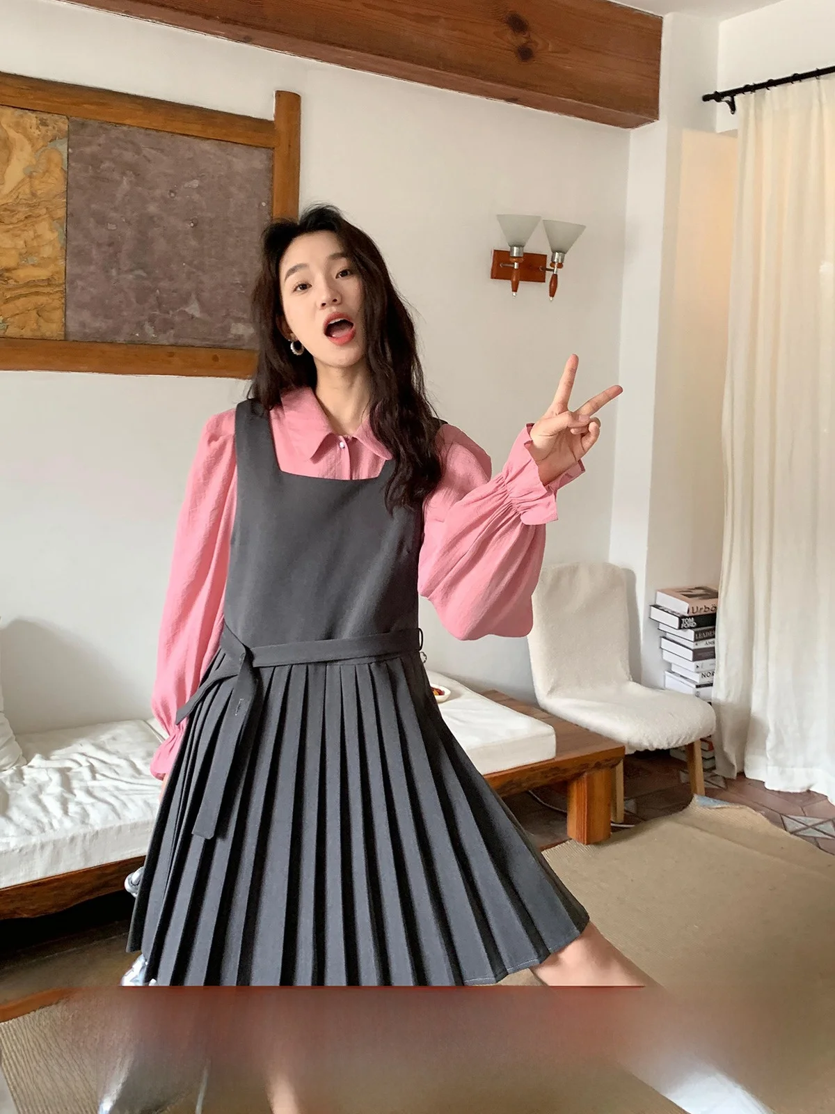 High Waist Pleated …