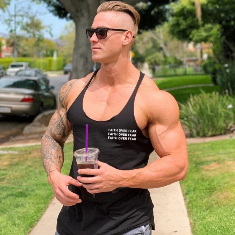 قميص بدون أكمام للياقة البدنية للرجال في كمال الأجسام - سترة بدون أكمام، ملابس لياقة بدنية قطنية قابلة للتنفس للتدريب، بناء العضلات #1