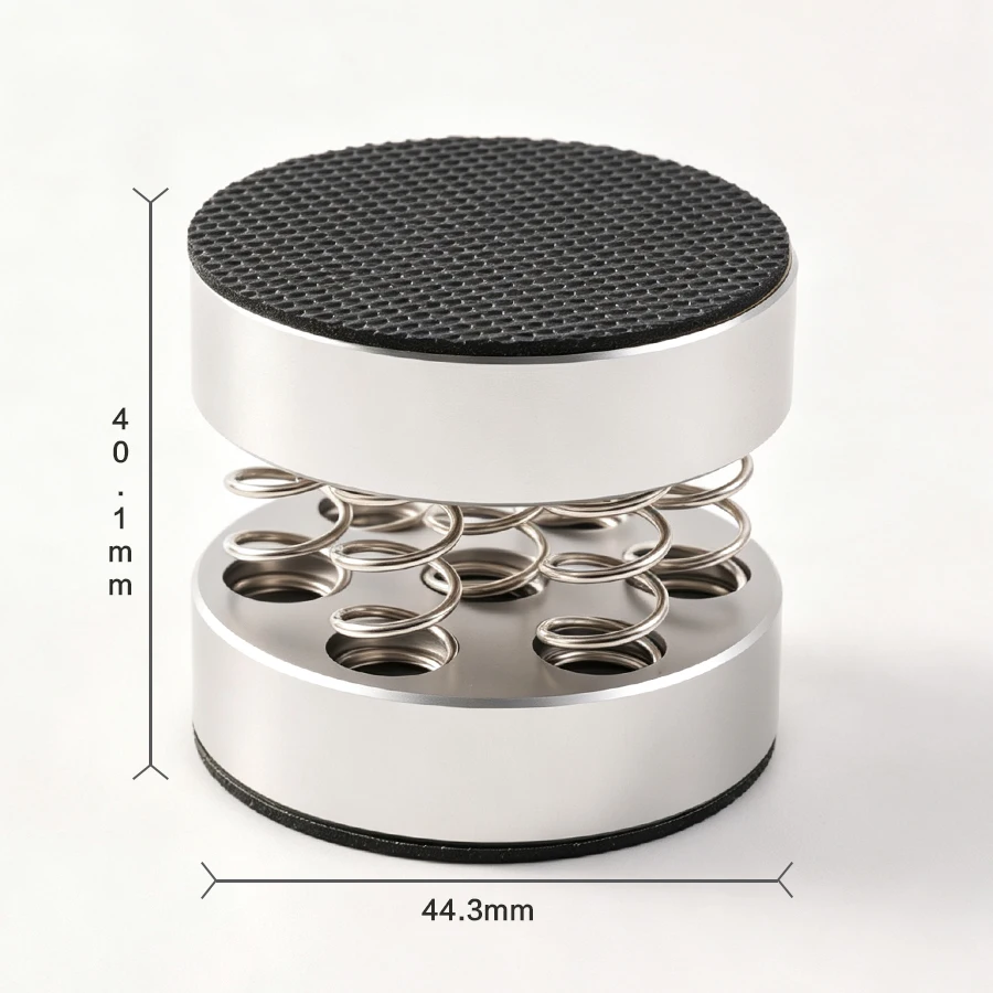 QINCROWN 4er-Pack Audiophile Audio-Isolationsfüße aus Aluminiumlegierung, Anti-Vibrations-Pads für HiFi-Verstärker, Plattenspieler, DAC, CD-Player – Detail 6