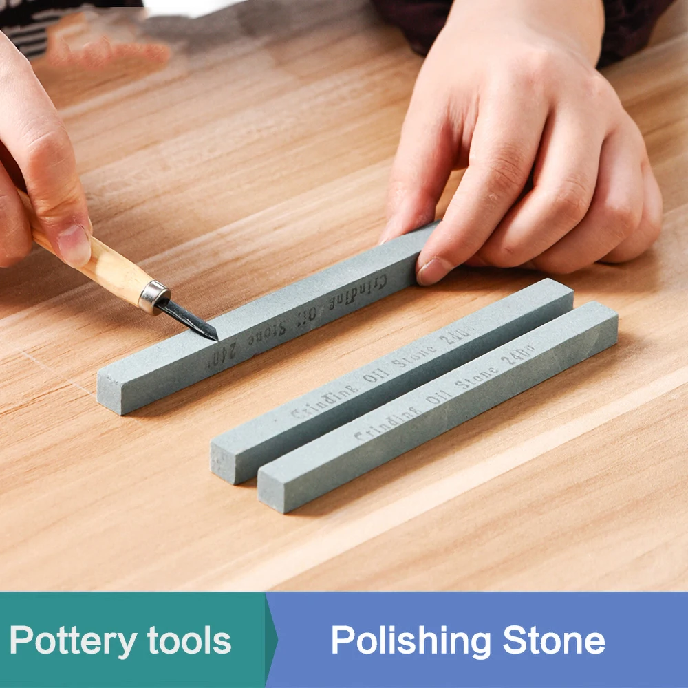 Pottery tools polished oilstone small rough polished 320 mesh whetstone bottom sticky glaze polished ceramic whetstone 12x12mm