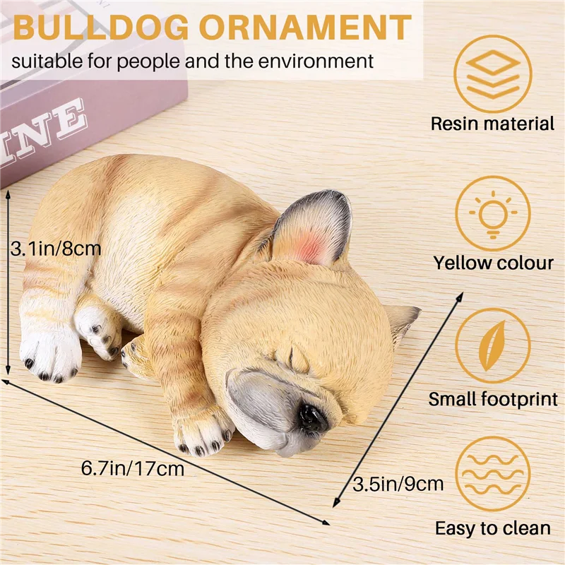 الفرنسية البلدغ النحت زخرفة تمثال كلب تمثال ديكور حديقة في الهواء الطلق Gift-AT36 #6