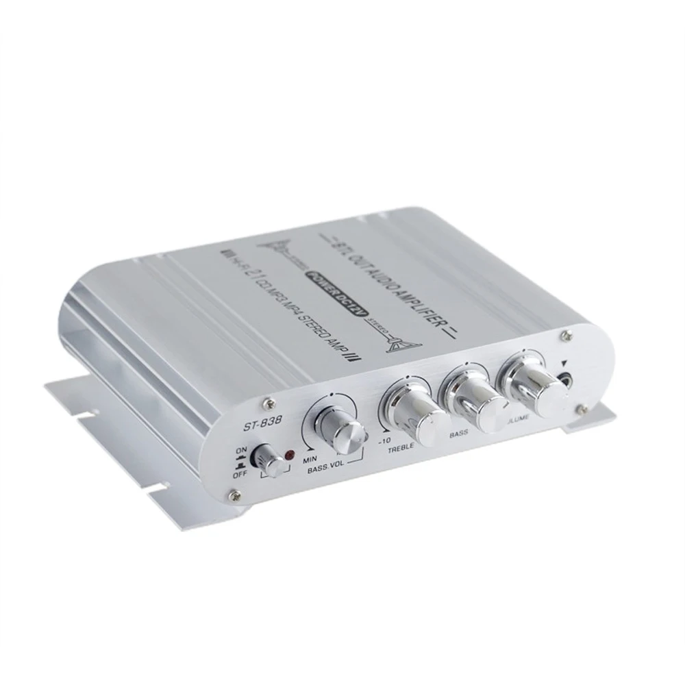 Digital Hi-Fi Power Amplifier 2.1CH Subwoofer Stereo Audio Player Car Motorcycle Home Power Amplifier Hi-Fi Power Amplifier