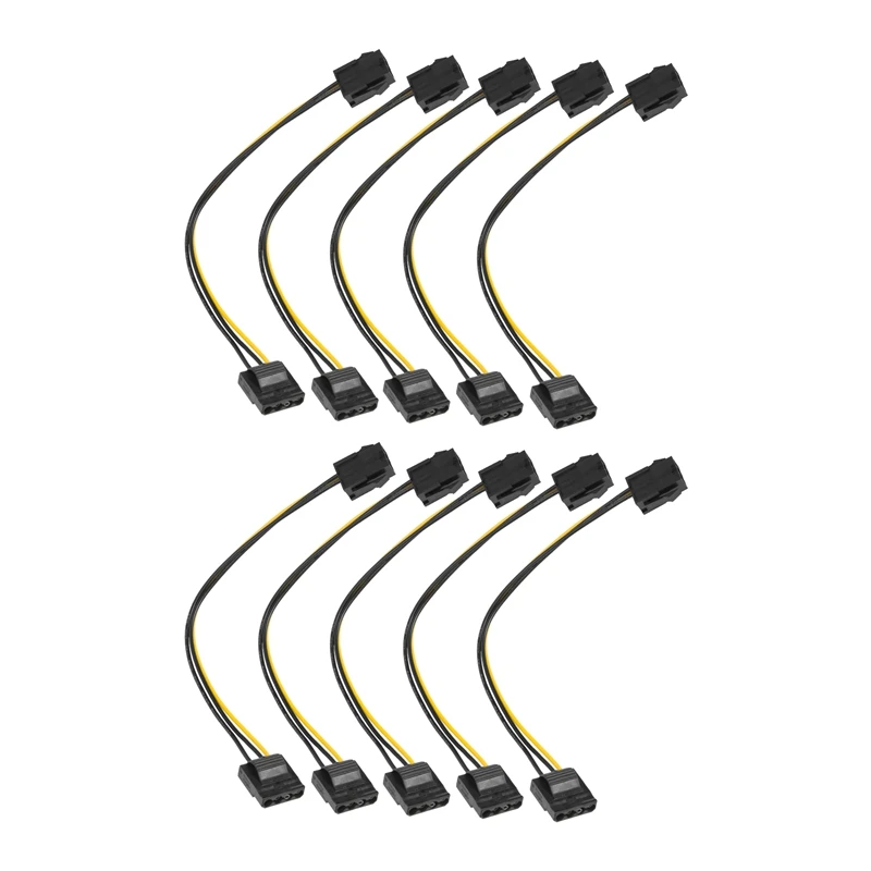 

Адаптер питания Molex-PCI-E IDE, 4-контактный разъем мама-6-контактный разъем, кабель преобразователя видеокарты, 10 шт.