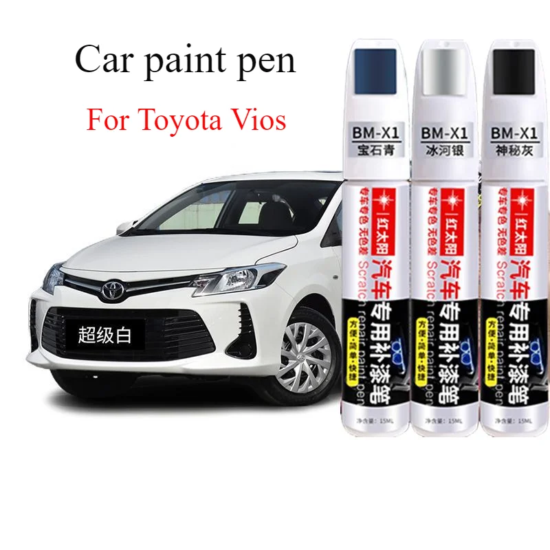 For Toyota Vios paint pen silver metal red mica car paint scratch repair For Toyota Vios aurora white spot paint pen