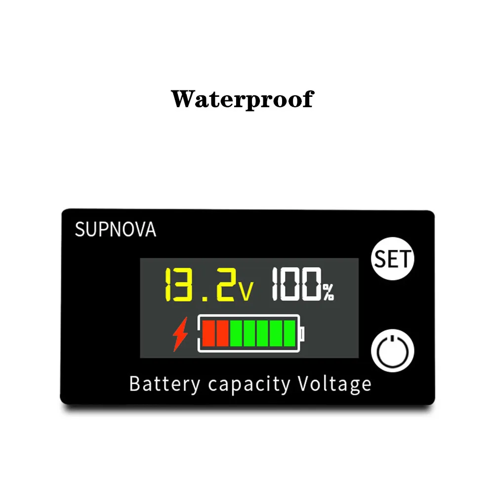 Battery Capacity Indicator DC 8V-100V Lead Acid Lithium LiFePO4 Car Motorcycle Voltmeter Voltage Gauge 12V 24V 48V 72V