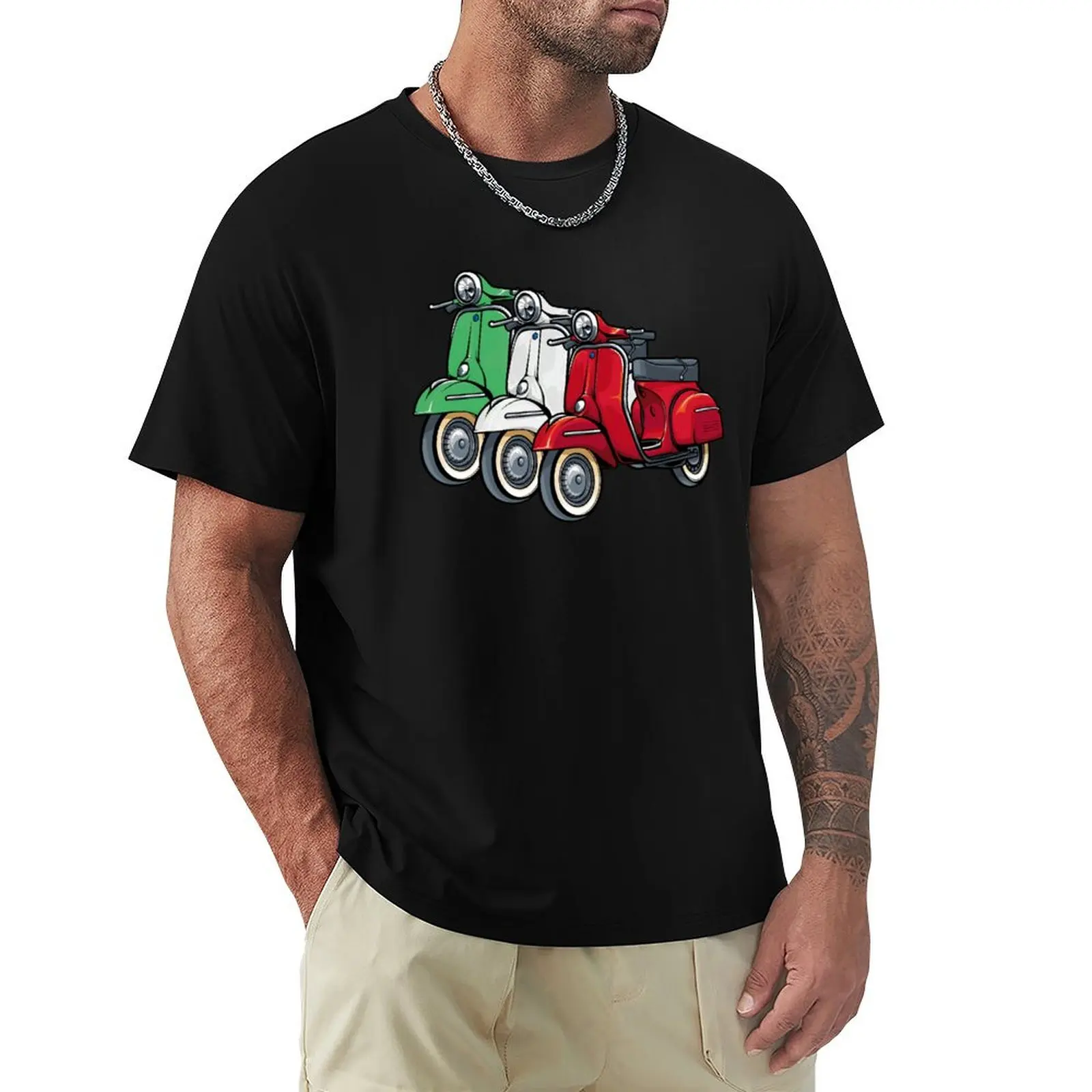 

Italy Classic Scooter Moped Bike Retro Love Vintage T-Shirt Work Outdoor T-Shirt for Men