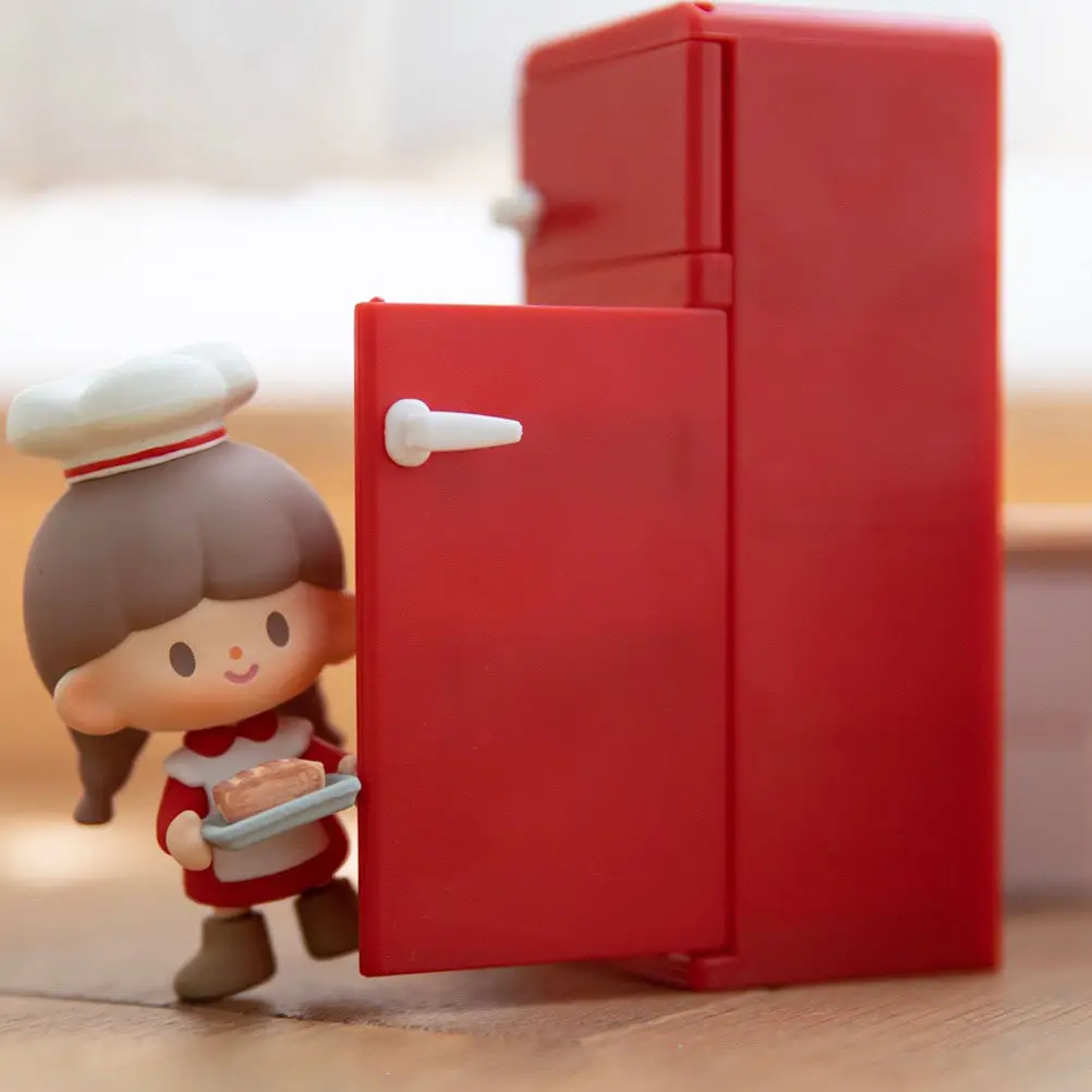 

Mini Refrigerator Unique Design Small House Fridge Simulation Educational Plaything Children Interaction Miniature Decor