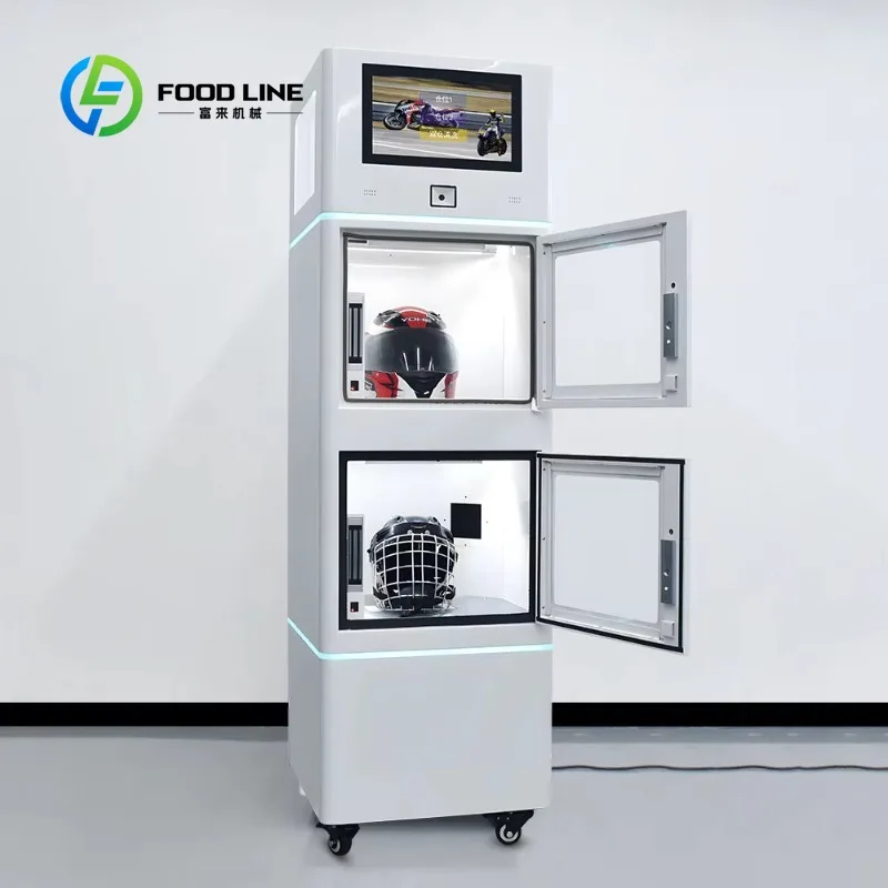 Customized size High-quality fully automatic touch screen small helmet cleaning vending machine
