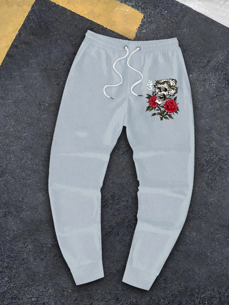 

2025 Autumn and Winter Mens Punk Gothic Print Pants Loose Fit Joggers Drawstring High-end Luxury Is for Both Men and Women Gym