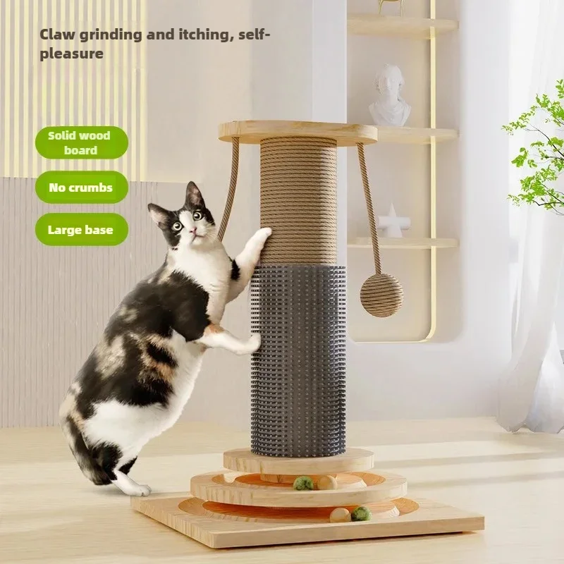 New Cat Turntable Toy with Sisal Scratching Board Durable Cat Scraper Tower Interactive Cat Play Scratching Post Cat