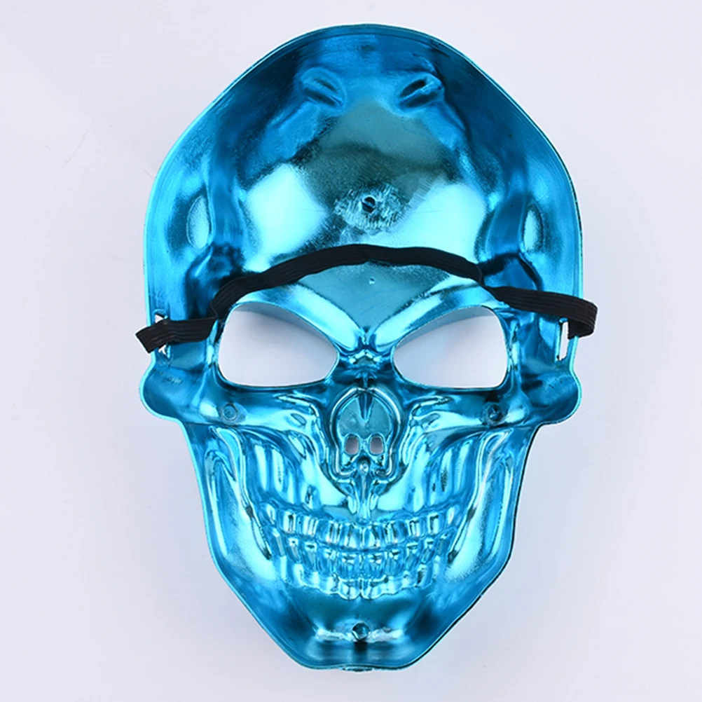 

2pcs Halloween Plated Full Face Plated Mask For Cosplay Costume Party Ghost Death Mask Men Women Blue