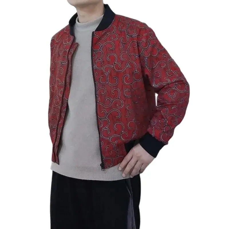 African Jacket For Men African Long Sleeve Top Double Layered Wax Print Men Short Coats