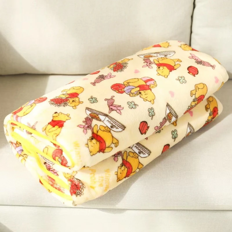 

Disney Cute Cartoon Pooh Bear Coral Fleece Blanket Children's Summer Air Conditioning Blanket Winter Warm Single Nap Blanket