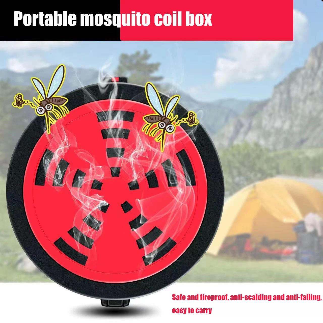 Outdoor Camping Portable Mosquito Coil Tray Fishing Camping Hanging Mosquito Coil Holder Anti-fire Insect Repellent Diffuser