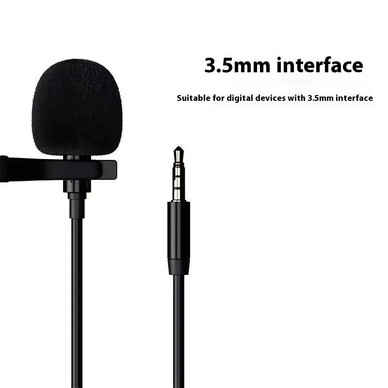 Lavalier Microphone For Mobile Phones Live Video SLR Cameras, Karaoke Recording Interviews Noise Reduction Anchor Microphone