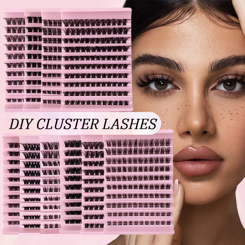 Wimperclusters Kit DIY Lash Extension Kit Zelf Enten Grote Capaciteit Bloem Haar Gesegmenteerde Enkele Cluster Valse Wimpers