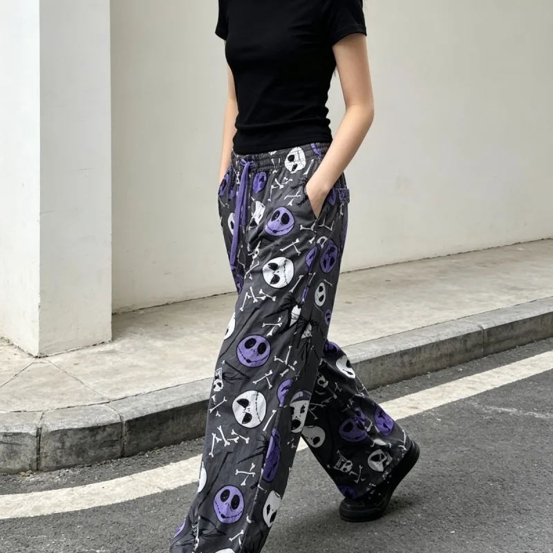 Pantalones de Pijama de Anime con Diseño de Jack de Pesadilla Antes de Navidad, Estilo Y2K, Pantalones de Casa Informales, Lindos y Kawaii para Mujer, Regalo
