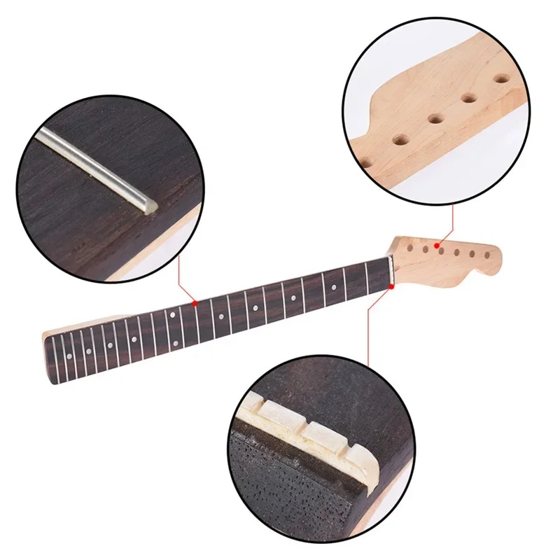 22 Fret Maple & Rosewood Guitar Neck Backboard Midline Household Electric Guitar Handle Neck Accessories String Instrument Parts