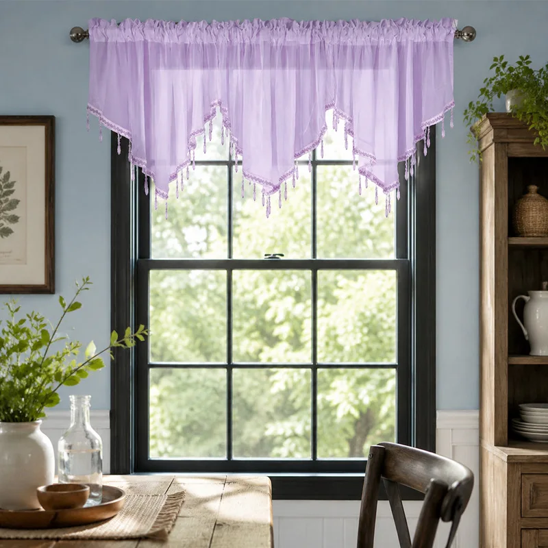 Short curtain curtain solid color triangular screen curtain window screen kitchen curtain small curtain coffee curtain