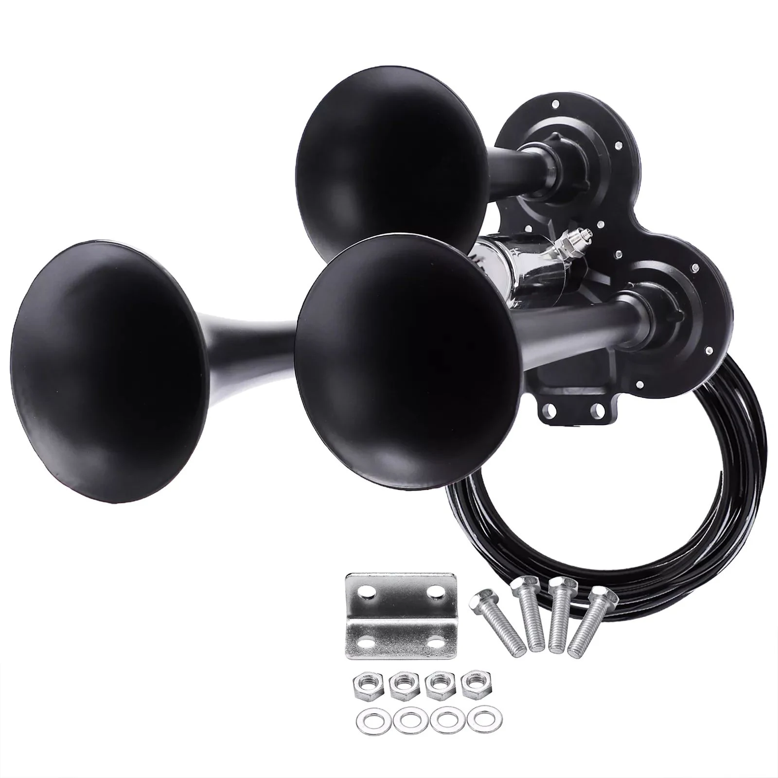 For 12V Vehicle Universal 135dB Loud Car Air Horn Train Car Truck Boat 3 Trumpet Super Loud Horns For Auto Sound Signal 12V/24V
