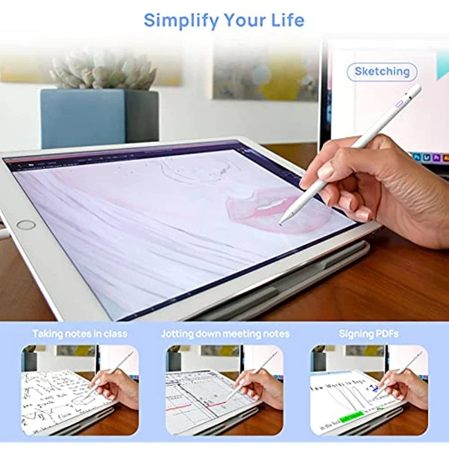 Stylus Pen Compatible with iPad Pencil Styluses for iPad 2/3/4/5/6/7/8/9/10 Generation Pro 9.7/10.5/11/12.9 Air 2/3/4/5 Mini 2/3 view 2