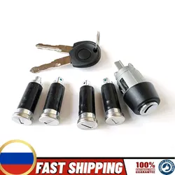 VW T4 Caravelle MK IV 1990-2003 Transporter용 1 세트 점화 스위치 및 4 문짝 잠금 배럴, 2 키 701837205