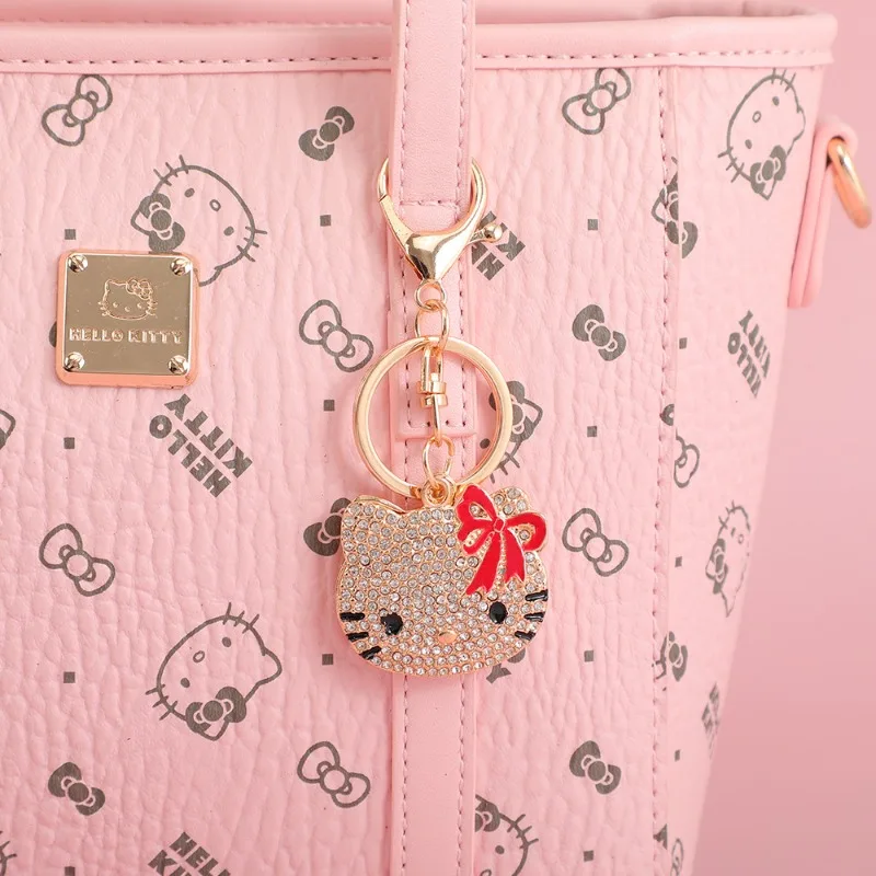 

Hello Kitty Bag Charm Cute Women Accessories Cartoon Shoulder Bag Keychain Diamond studded Doll Decoration Girl Gift Wholesale