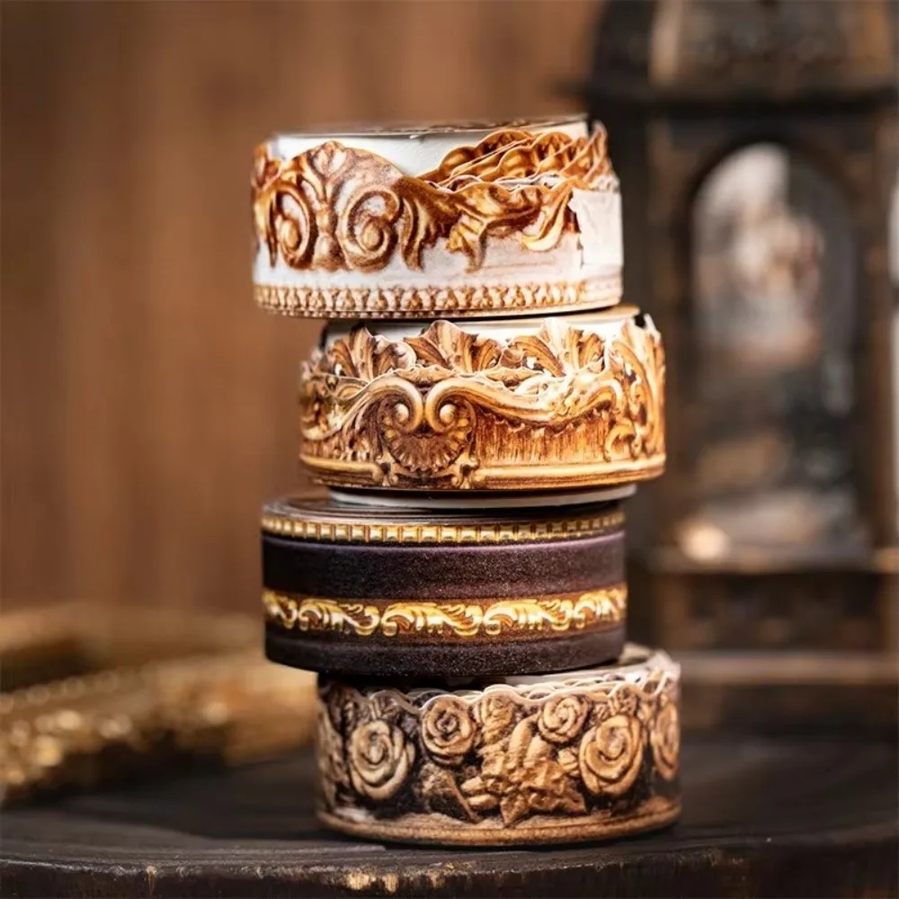 Aesthetic Style Retro Washi Tape 20mm Width 2m Length Baroque Style Tape Baroque Pattern Masking Tape Decorative Border
