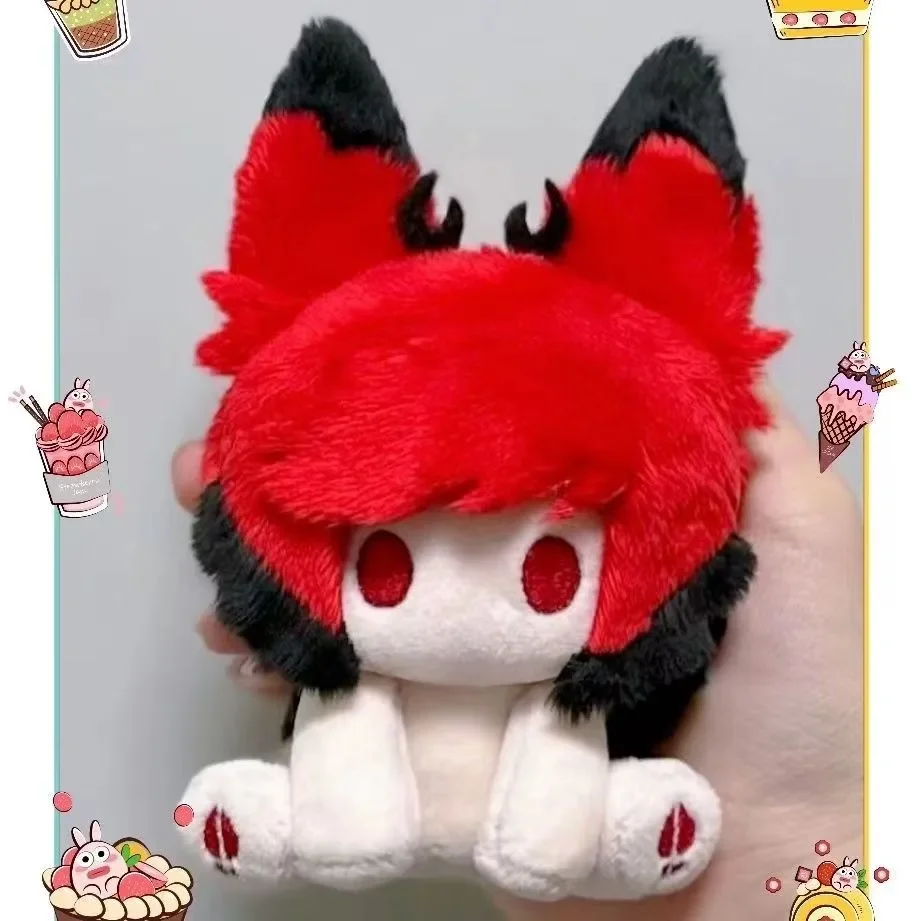 10 Cm Alastor Plush Doll Cute Sitting Position Mini Doll Body Monster Ear Plushies Pendant Cosplay Keychain Stuffed Toy Gift Toy