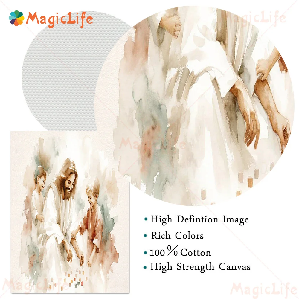 Religion Jesus The Last Supper Nativity Posters Watercolor Wall Pictures For Living Room Wall Art Canvas Painting Unframed