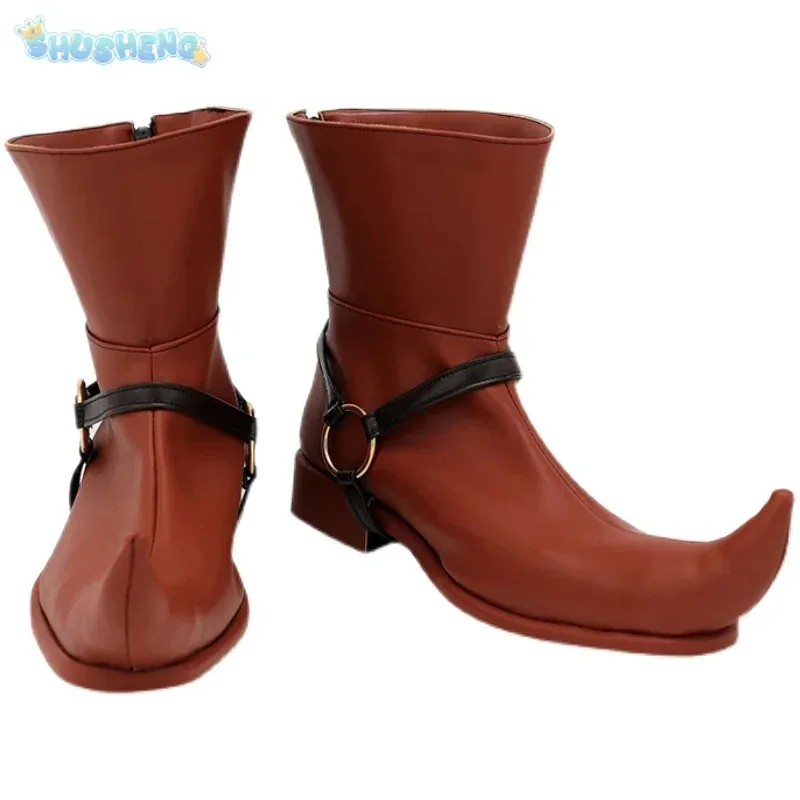 qq273XT8Hyrule Warriors Legends Skull Kid Scarpe marroni Cosplay Stivali lunghi in pelle realizzati su misura per la festa di Natale Halloween Donna