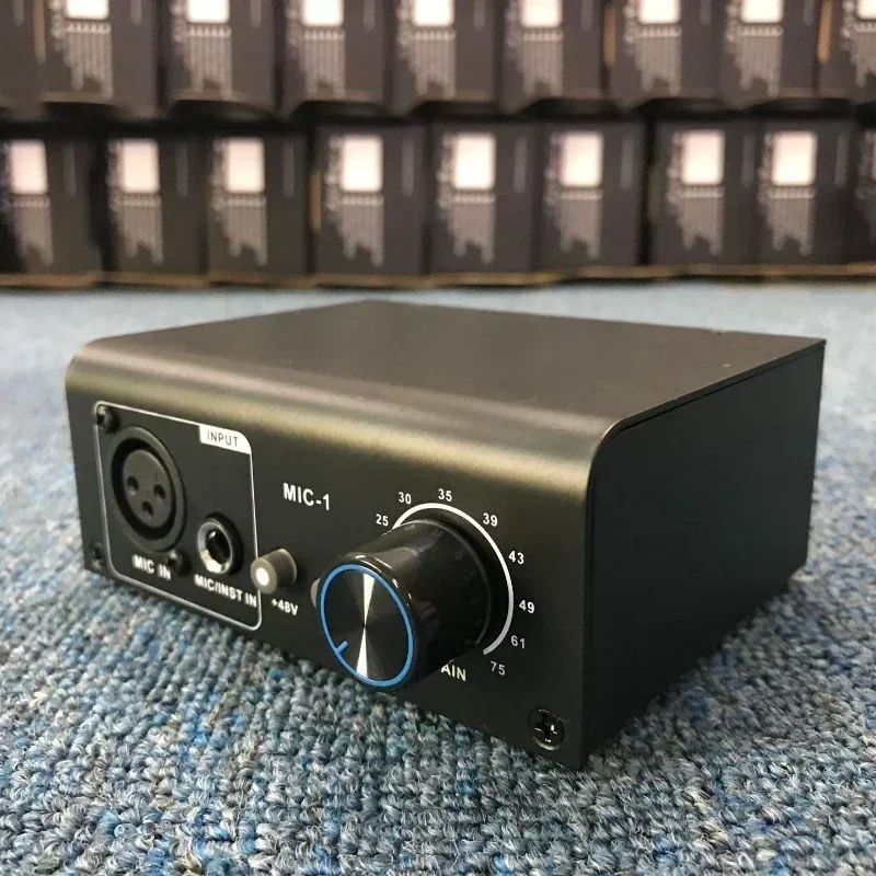 Ultra-compact Microphone Preamp 1 Channels Microphone Amplifier Instrument Preamplifier for Phantom Power Preamplifier