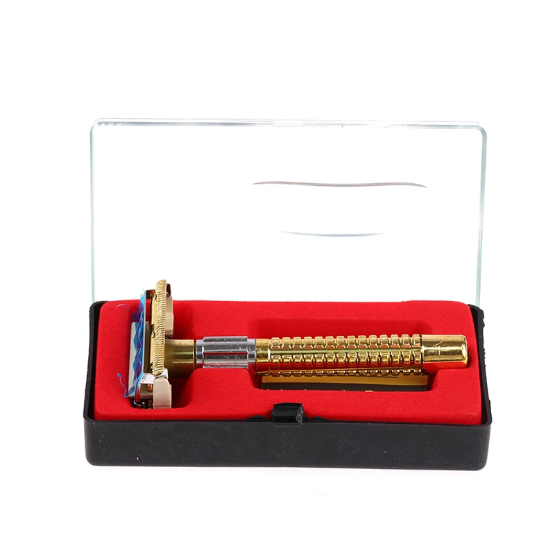 1 Set Exquisite Retro Style Safety Razor With Box Handle Razor Shaving Tool Shaving Tool Men's Facial Razor High Quality 