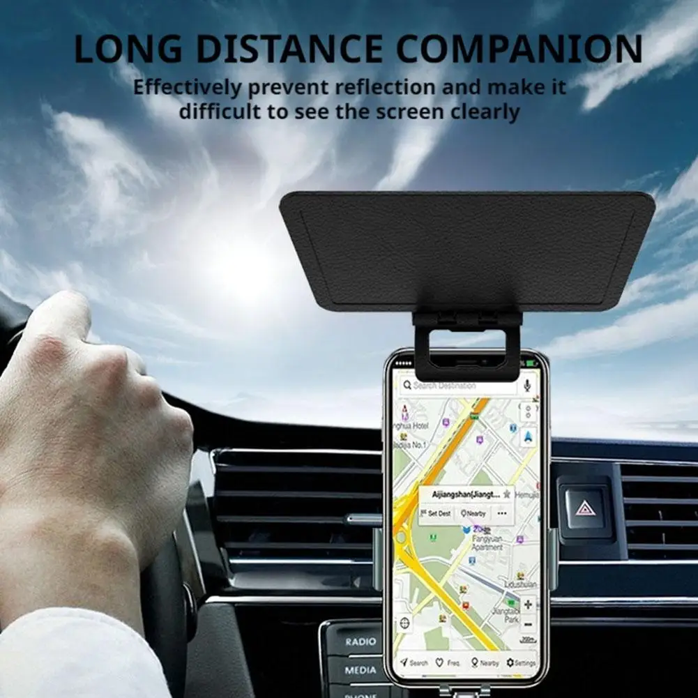 Portable Foldable Mobile Phone Sunshade Easy Install Multi-Angle Clip-on UV Protection for Smartphones