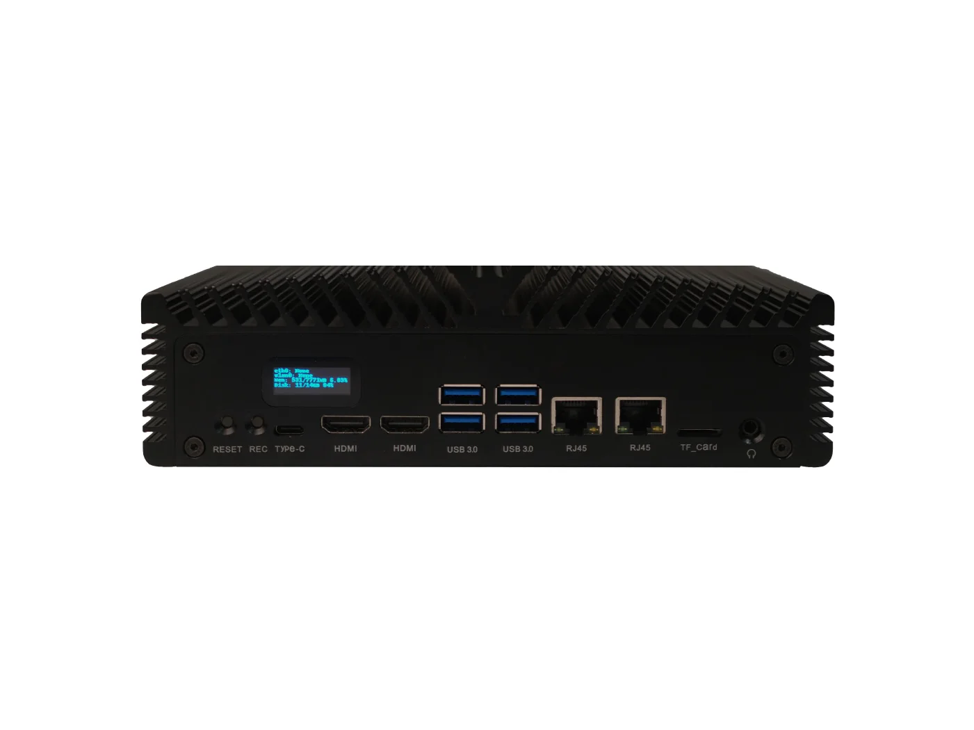 AI SUB Mini PC NVIDIA Jetson Xavier NX Module 21TOPS Edge AI Computer Box, OLED Screen, 256GB SSD, Dual LAN,HDMI,Fanless,USB 3.0