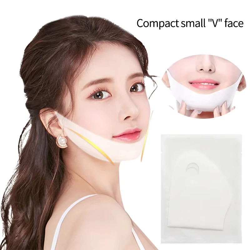 1pc V-vorm Gezicht Lifting Masker voor Dubbele Kin Remover Slim Lift Shaper Anti Rimpel Strap Tool Hang op het oor Vrouwen Gezichtsmasker